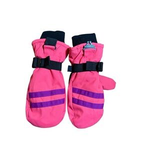 All in Motion Kids Pink Snow Mittens Waterproof Winter 4–7Y